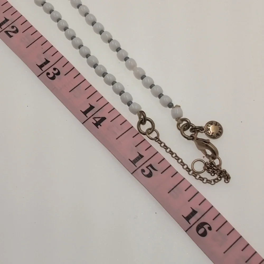 J.Crew 32" Long Beaded Tassel Necklace | Rose Gold, Gray & Blush Pink - Picture 4 of 7